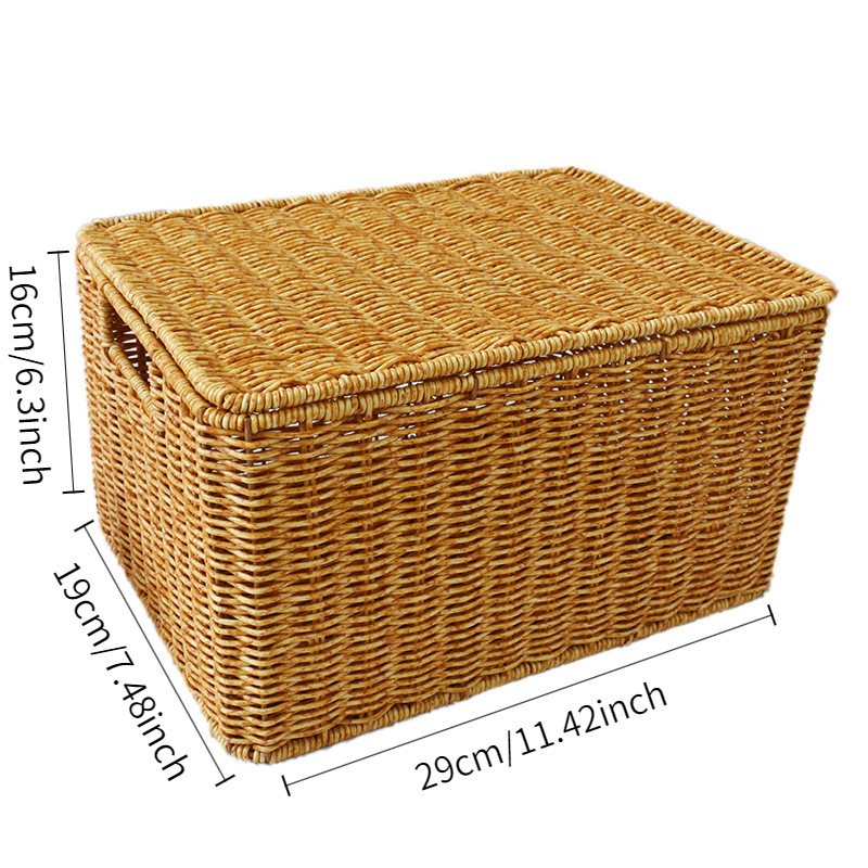 Woven Basket Set - Cesto portaoggetti in rattan intrecciato di