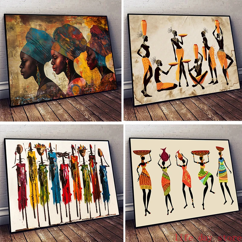 Interior Design House - Pittura su tela di donna nera