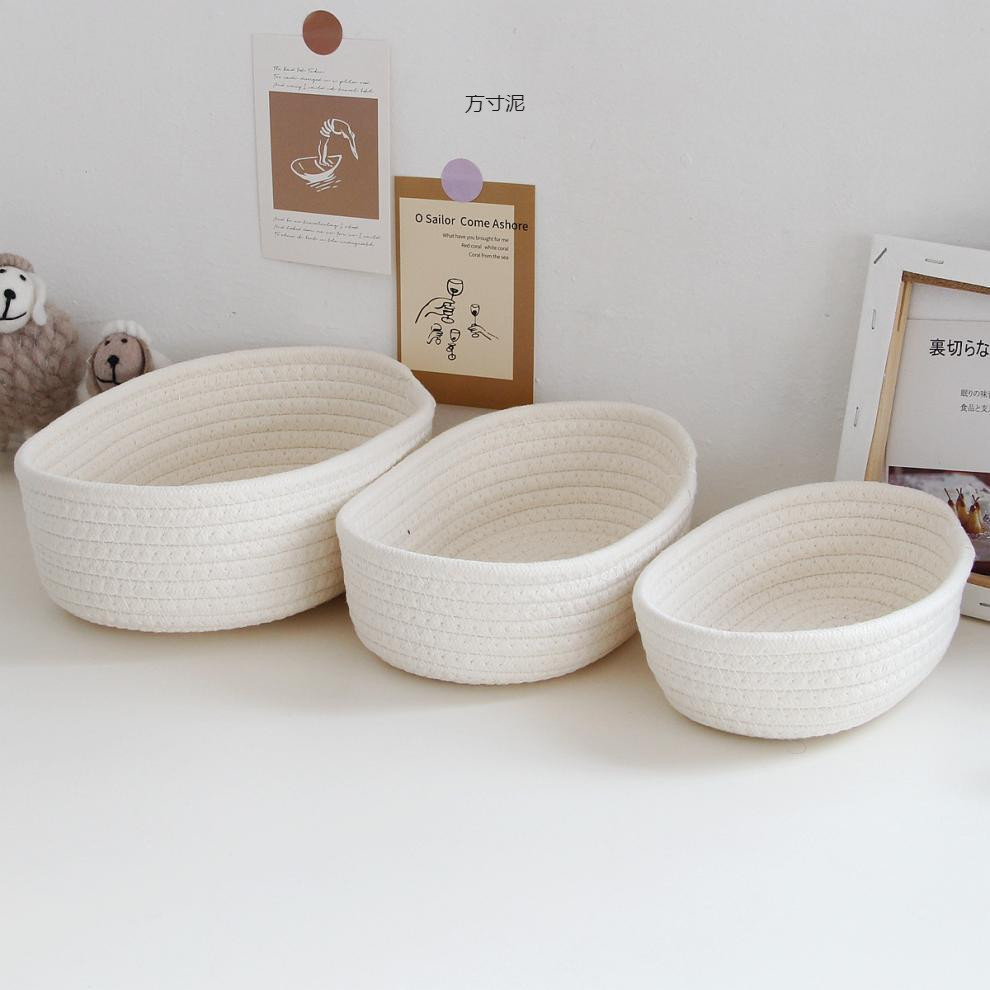 Woven Basket Set - Cestini portaoggetti intrecciati in corda di