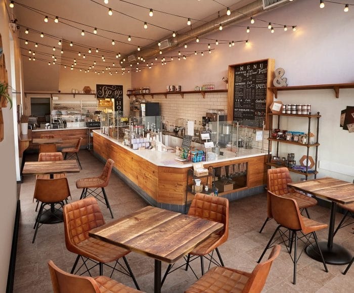 Interior Design Of Cafe - Bancone Bar in Legno per Caffetteria,